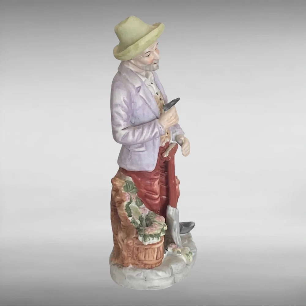 Vintage UGCG Grandpa Figurine with Plants and Spade